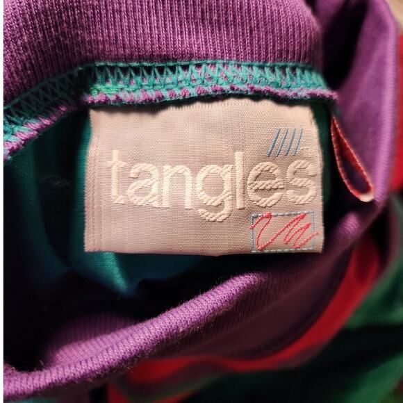 Tangles Short Sleeve Top Women's Plus Sz 3X VTG 90's Retro Shoulder Padded NWT - Picture 6 of 9